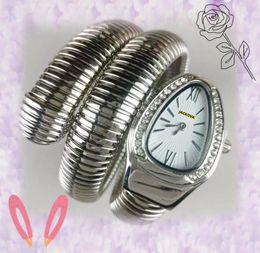 Goede kwaliteit dames diamanten ringhorloges mode-stijl jurkhorloge dame bee snake japan quartz uurwerk roestvrijstalen band 2 pointer casual polshorloge geschenken