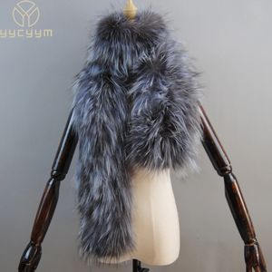 Buena calidad Mujeres Real Fox Fur Bufanda Estilo largo Señora Cálido Suave Punto Real Fox Fur Shawl Wrap Natural Fox Fur Pashmina Bufandas 231226