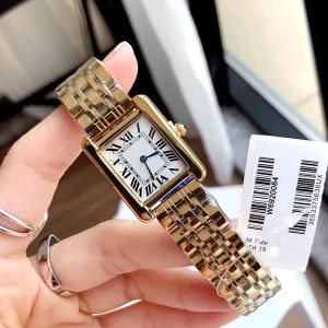 Goede kwaliteit dames tankhorloges mode-stijl jurkhorloge dame 15 kleuren Japan quartz uurwerk roestvrijstalen band casual horloges waterdicht Montre De Luxe
