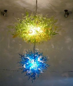 Lampen Goede hoeveelheid Creatieve Woonkamer Licht Modern Restaurant Art Decoratieve LED Opknoping Kroonluchters Lamp Twee Tiered Fanlichten