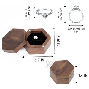 Bonne vente belle chine Style Souvenir personnalisé Laser Logo boîte à bagues en bois boîte d'emballage de bijoux pour étui de mariage