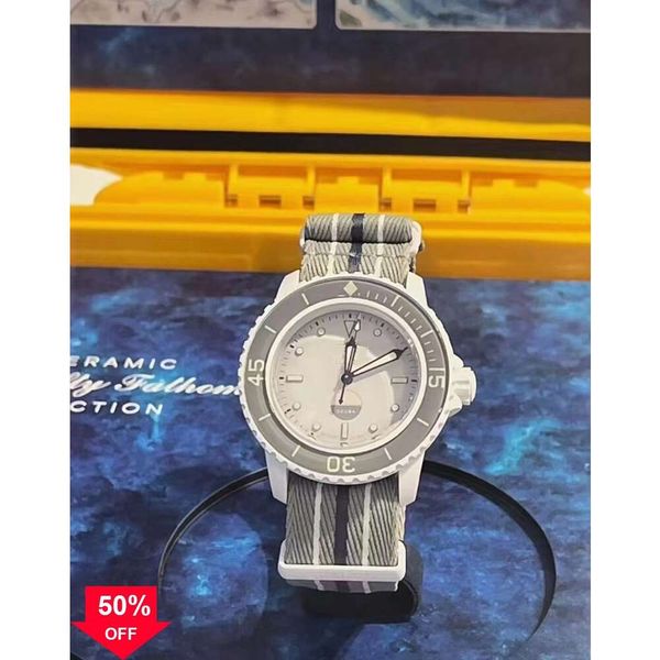 Reloj mecánico de buen estilo ~ Caja de cerámica del Atlántico del Océano Austral, venta al por mayor de relojes de marca de lujo para hombres, relojes deportivos de negocios.