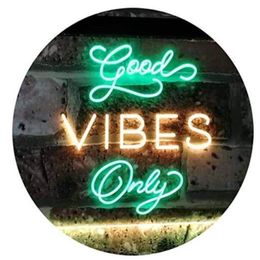 Good vibes alleen glazen buis Neon Light Sign Home Beer Bar Pub Recreatieruimte Game Lights Windows Glazen wandborden 24 20 inches214Z