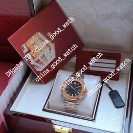 Good Watch Super U1F Factory heren automatisch cal.324 uurwerk 40 mm roségouden band zwarte wijzerplaat klassieke horloges transparante achterkant waterdicht horloges originele doos