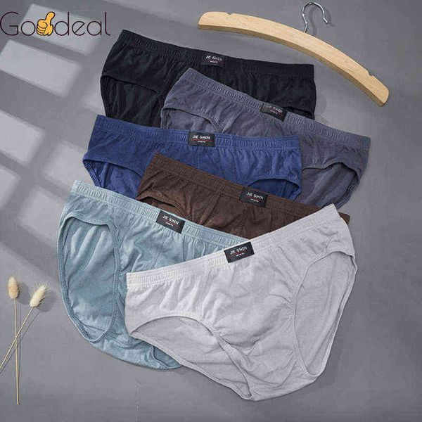 Goodeal Brand 100 Slips en coton Sous-vêtements confortables pour hommes Sous-vêtements respirants Lingerie Culotte Plue Taille XL -5XL 1 / 2PCS G220419
