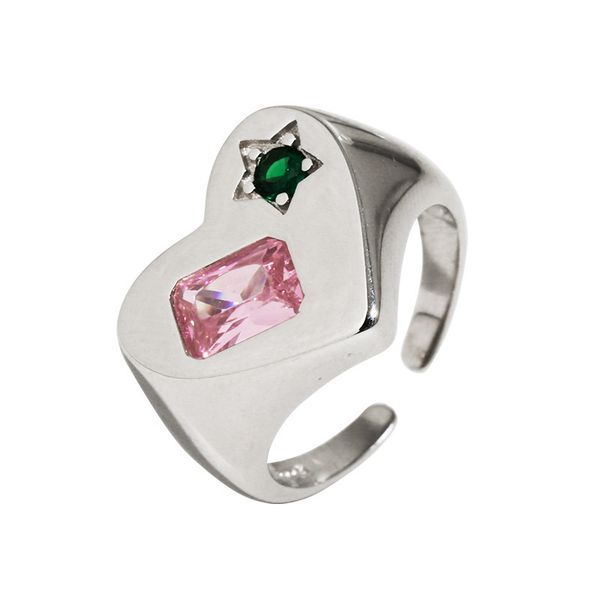 Goodluck Zircon Love Ring Moda femenina Personalidad Estilo frío Diseño de temperamento Accesorios de joyería de gama alta