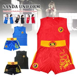 Articles Autres articles de sport Enfants adultes Sanda Uniforme MMA Shorts sport Boxing Jerseys Wushu Sanda Suit pour enfants