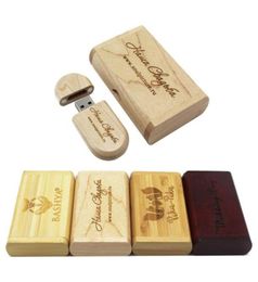 goederen USB Flash Drive 4 GB 8 GB 16 GB 32 GB Penaandrijving Maple Wood USB -stick met de houten doos4869860