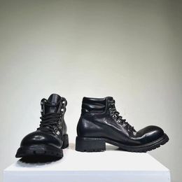 Goodyear semelle en cuir rétro lavage à l'eau couture outillage bottes luxueux fait à la main qualité cowboy Botas