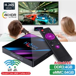 1 pièce! H96 Max Android 9.0 TV Box RK3318 4 Go + 32 Go Double Wifi 2.4G + 5G Bluetooth 4.0 PK X96