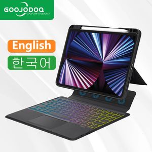 Goojodoq Magic Keyboard Case voor iPad Pro 11 Air 5 4 9e generatie magnetische afneembare RGB -cover 240424