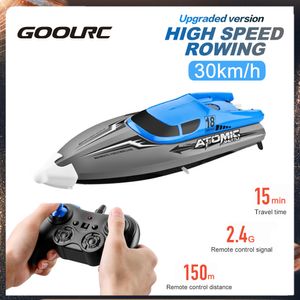 GoolRC 30 km / h bateau RC de course à grande vitesse avec IPV7 étanche 2,4 GHz 4 canaux 370 moteur télécommande bateau jouets pour enfants cadeau 201204