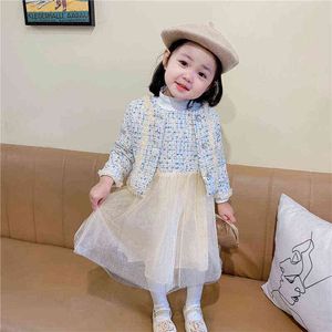 Gooporson Ropa de otoño para niños Moda Coreana Niñas Ropa Conjunto Punto Coatvest Vestido 2pcs Lindo Niño Niñas Trajes G220310