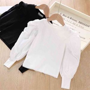 Gooporson Fall Clothes for Kids Puff Long Mouw Shirt Mode Koreaanse Klein Meisje Kostuum Leuke Kinderen Outfits Knit Tops 210715