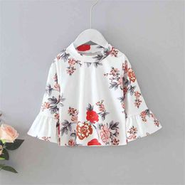 GOOPORSON Mode Kinderkleding Herfst Bloem Lotus Blad Pagode Lange Mouw Shirt Peuter Meisjes Tops Leuke Kleine Kinderen 210508