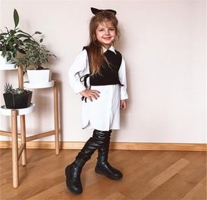 Gooporson Moda Coreana Ropa para niñas pequeñas Vestlong Sleee Shirtdress 2 piezas Primavera Lindo Adolescentes Conjuntos para niños 21082526388