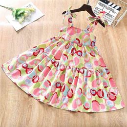 Gooporson verano playa niñas princesa vestido elegante flor pajarita vestido de tirantes moda coreana niños ropa Vestidos 210715