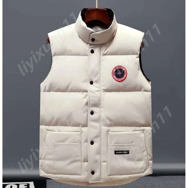 Diseñador de ganso Chaleco de plumón Chaquetas de bolsillo Parkas Cremallera Insignias Hombres Downs Abrigo casual Ganso canadiense Tops Outwear Múltiples colores 1394