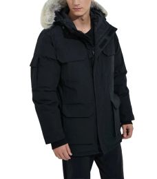 Ganzendons jas heren winterackets echte wolf bontkraag capuchon buiten warme en winddichte jassen met afneembare pet parka zwart blauw rood heren bovenkleding donsjack