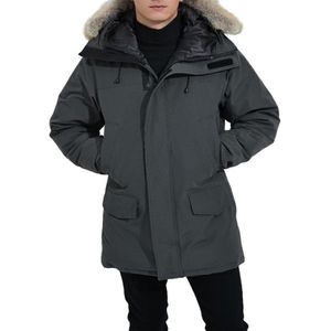 Ganzendonsjas heren winterjassen echte wolf bontkraag capuchon outdoor warme en winddichte jassen met afneembare pet parka heren oute223R