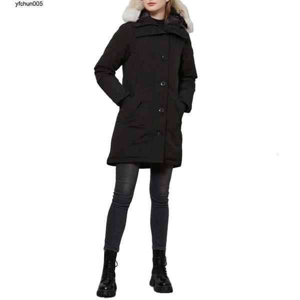 Manteau en duvet d'oie pour femmes, vestes d'hiver, col en vraie fourrure de loup, manteaux chauds et coupe-vent d'extérieur avec capuchon amovible, Parka pour femmes, veste d'extérieur pour femmes {catégorie}