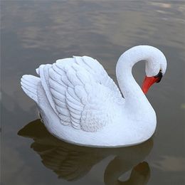Goose Resin Simulation Floating Home Garden Decoratie Zwaan Ornament Pool Pond Courtyard Golf Courses Parks Elegant Child S Toy 220728