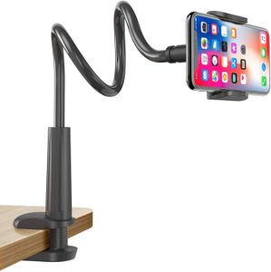 Soporte para celular de cuello de cisne, soporte universal para teléfono flexible 360 Abrazadera de montaje de soporte perezoso para todos los dispositivos de teléfonos inteligentes de 3.5 ~ 6.5 ''