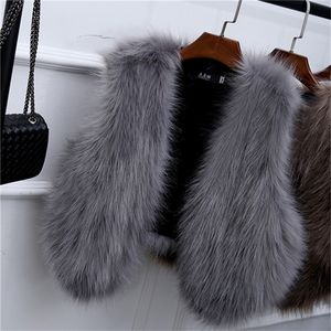 Nouveau hiver femmes fausse fourrure gilet longue fourrure Shaggy femme faux mode grande taille gilets de haute qualité