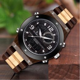 Gorben Business Men's Watch houten band Wood Quartz Pols Watch Men kijken mannelijke klokmode casual polshorloge338f