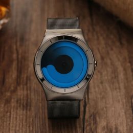 Gorben Creative Color Rotation Calm Men's Watch's Special Not-Pointer Design Trend polyvalent Corloge de cadeau de montre masculine 2023 Nouveau QP017