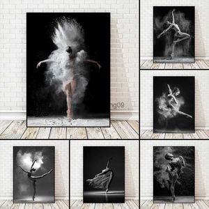 Prachtige Ballet Wall Art Poster Zwart-wit Muurschildering Moderne Woondecoratie Foto Print Canvas Schilderij Woonkamer Decor