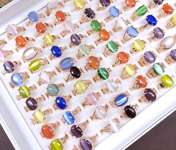 Magnifique gros Zircon Gem goutte d'eau sept couleurs opale anneau mélange Style Multi Design personnalisé femmes bijoux 30 pcs/lot