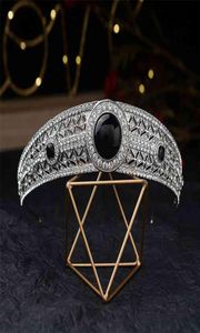 Superbe couronne noire Tiara de Noiva Meghan Markle Mariage Accessoires de cheveux Femmes Bijoux Bridal et Tiaras 2107076256453