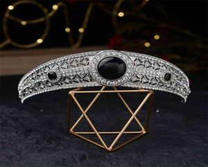 Prachtige zwarte kroon tiara de noiva meghan markle bruiloft haaraccessoires vrouwen sieraden bruids en tiaras 210777377000