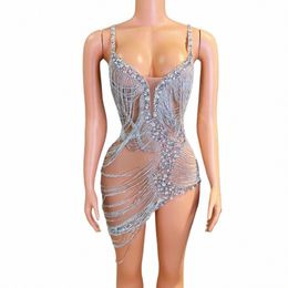 Gorgeous Blingbling Diamds Borlas Dres Mujer Sexy Tube Top Ceremy Mini Dr para la noche Dres Party Wear Luobei Z6EA #