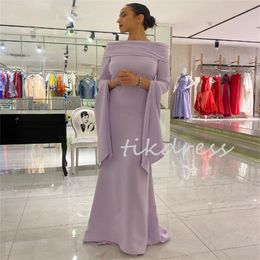 Magnifique robes de soirée Lilac Royal Blue Dubaï Sirène arabe de la robe de bal 2024 Abayas Caftan Morrocan Robe d'anniversaire Robe de mariage