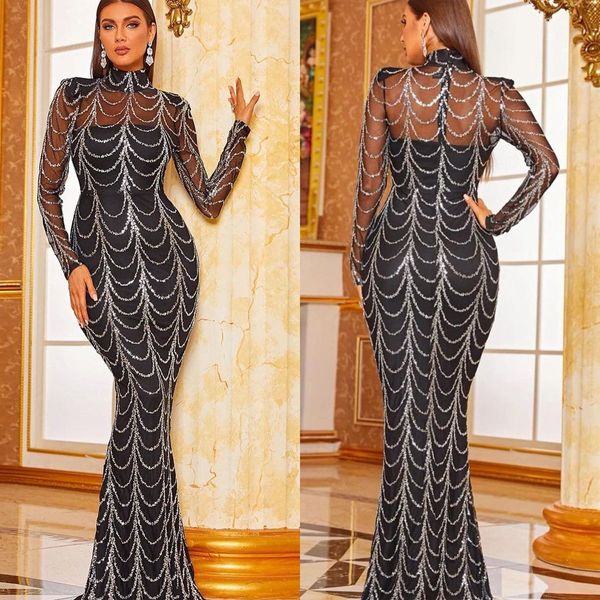 Magnifique robe de soirée sirène fermeture éclair taffetas perles Illusion piste mode robes de mariée volants Robes De Mariee taille personnalisée D-L24015