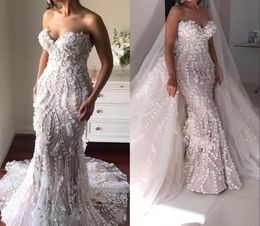 Prachtige overskirts witte zeemeermin trouwjurken met afneembare trein lieverd 3D Appliques gepersonaliseerde trouwjurk Bridal 5050197