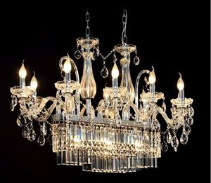 Prachtige rechthoek kristal kroonluchter licht armatuur 13 lichten glas kroonluchter verlichting glans opknoping eetkamer drop lamp llfa