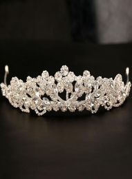 Magnifique argent étincelant grand mariage diamante de mariage Tiaras Tiarband Crystal couronnes nuptiales pour les mariées bijoux de bijoux 1695971
