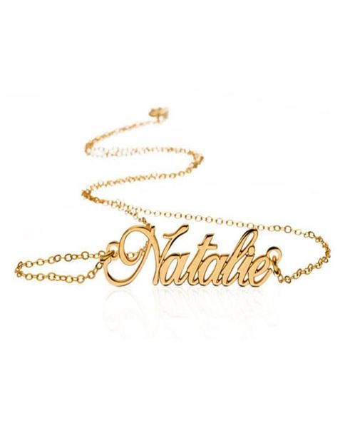 Hermoso cuento entero todo el estilo de estilo Carrie Collares de acero inoxidable personalizado con cualquier nombre Joyería de moda Gift9297454