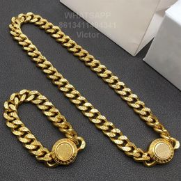 Gorgon große Halsketten goldene Farbe Kette Luxusmarke Vintage vergoldet 18K Anhänger hochwertiger Paarstil offizielle Replik Anhänger3184