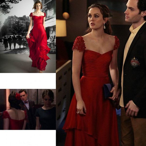 Gossip Girl Leighton Meester Vestido de noche de color rojo NUEVO GARIO SEXY Vestido de fiesta formal Long CeleyBrity Vestido