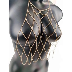 Goth Sexy Lichaam Sieraden Beha Borst Kettingen Body Chain Bikini voor Vrouwen Zomer Accessoires Strand Buik Taille Punk Gift Vakantie 240221