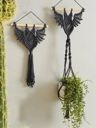 Gotische vleermuis hangende plantenbak geweven vleermuis hangend tapijt succulente pot luchtplantenhouder woondecoratie plantenliefhebbers ornamentgeschenken 240115