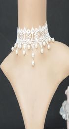 Collier de mariée gothique en perles de dentelle 2017 en Stock 3035 cm de longueur collier de mariée en dentelle féerique 3878745