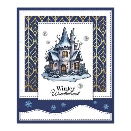 Château gothique en hiver neige claire timbres de bricolage de scrapbooking fournit des timbres de silicone pour les albums de fabrication d'albums artisanat de Noël décor
