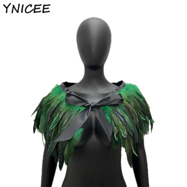 Mascarada gótica Victorian Feather Shwrug Showly Homenaje Cape Coloque falso Collar Cosplay Cosplay Disfraz