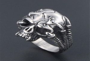 Gothic Men039s Biker à anneau doigt Skull en acier inoxydable mâle vintage anneaux hommes bijoux accessoires de haute qualité 7432610848