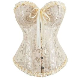 Gotische porno bloemen overbust korset elegante taille bustier top veter omhoog bonte korsett corselet baskes sexy lingerie